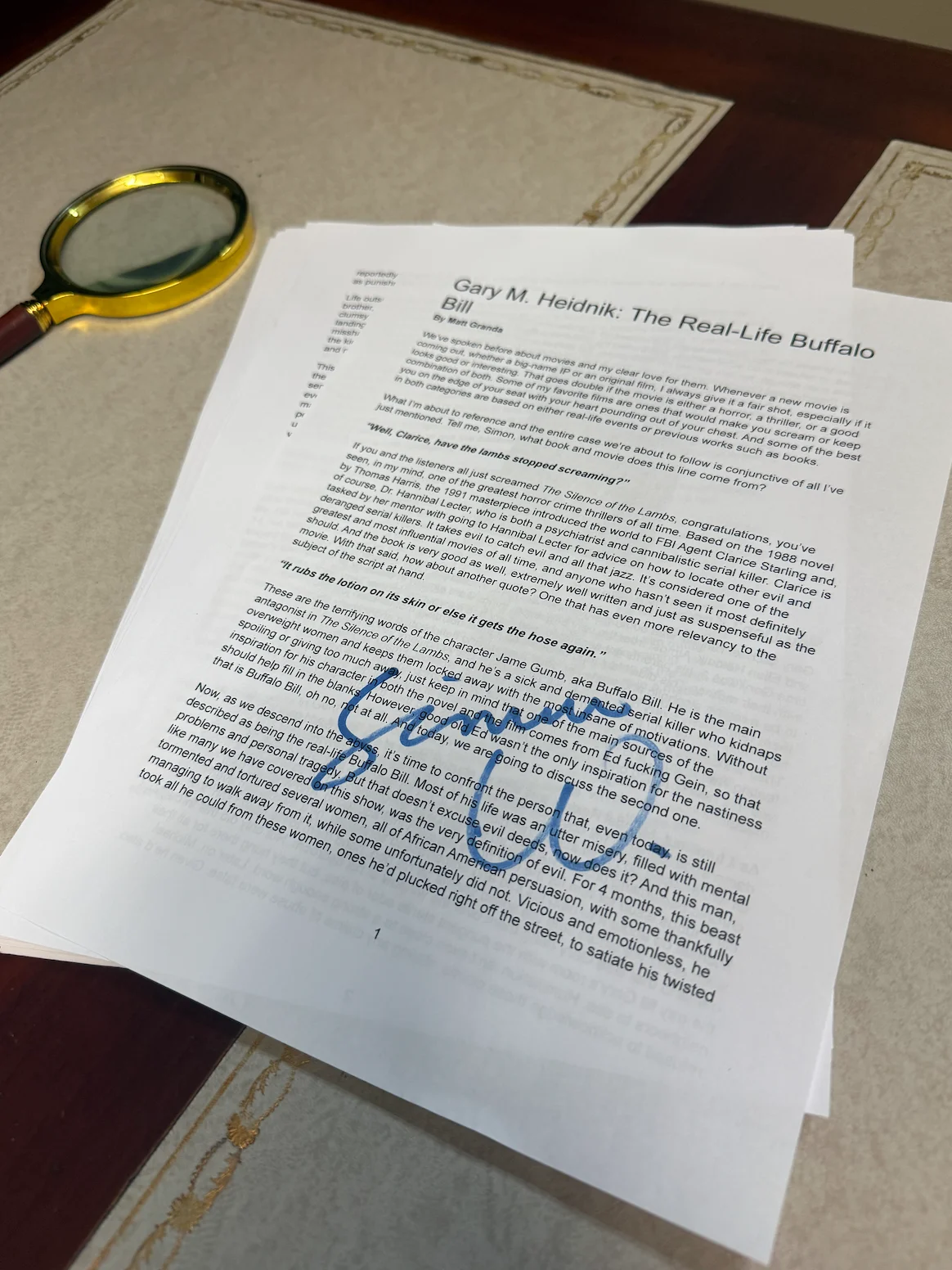 Official Signed Script – Used Live on The Casual Criminalist product image (1)