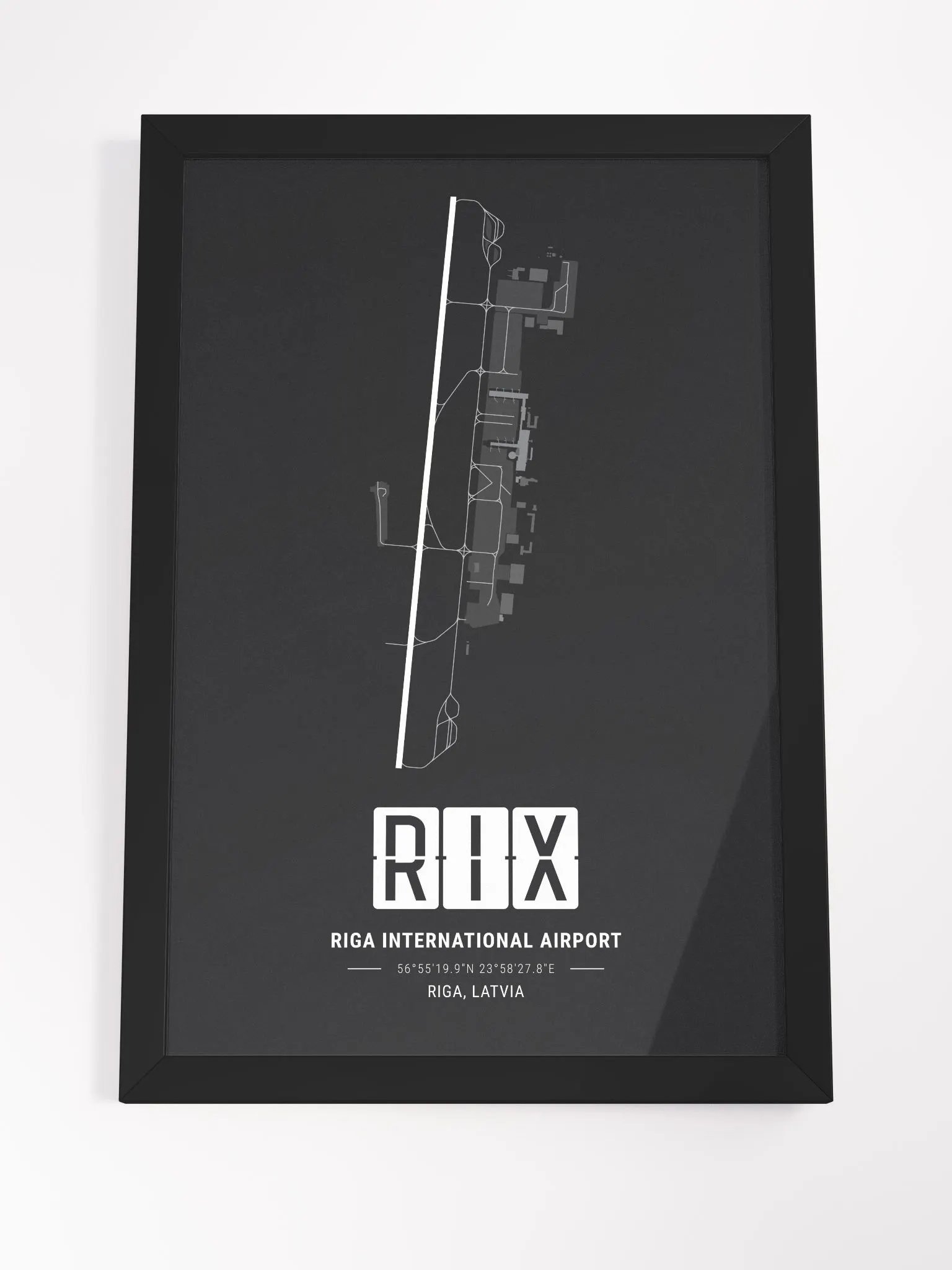 Framed Airport RIX Premium Map On Matt Paper product image (4)