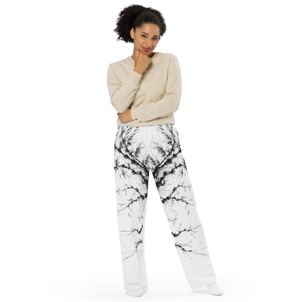 Bamboo Print Unisex Wide-Leg Pants product image (11)