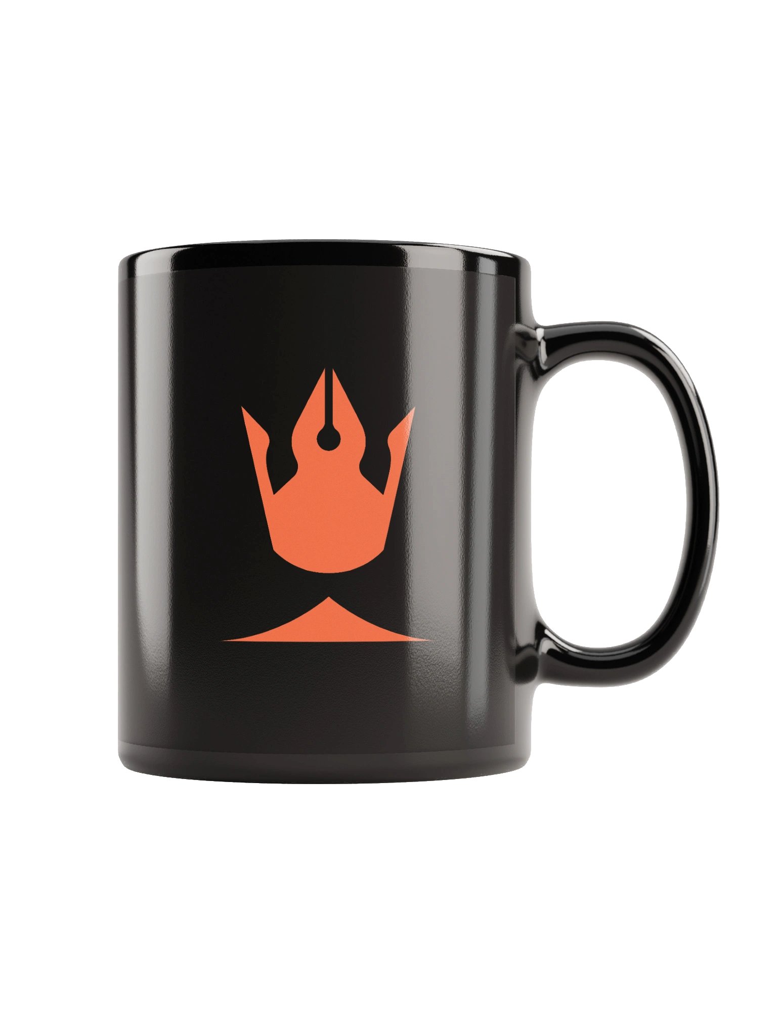 Pixaroma Orange Logo Glossy Black Mug product image (1)
