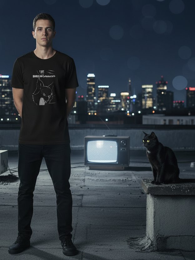 TV Static Cat Logo T-shirt product image (2)