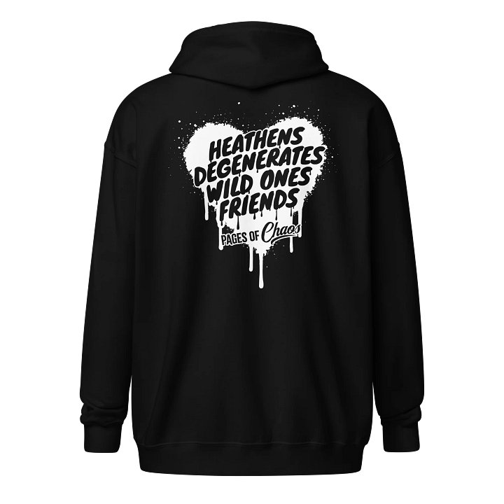 Heathens, Degenerates, Wild Ones, and Friends Zip Hoodie - White product image (5)