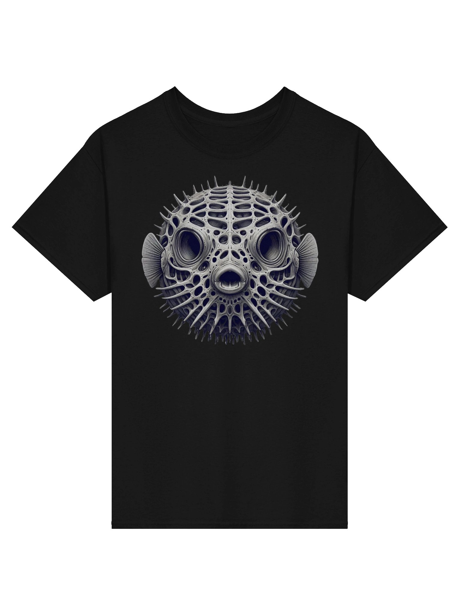 Playful Puffer Skull Shirt – Dark Fantasy Creature Graphic T-Shirt product image (4)