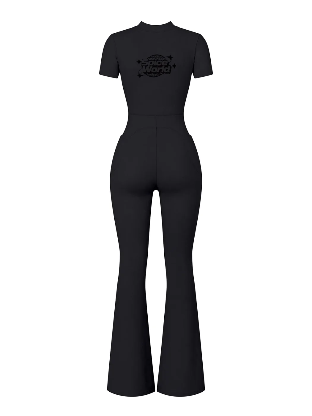 Women’s Tight Flared Leg Quarter-Zip Jumpsuit product image (2)