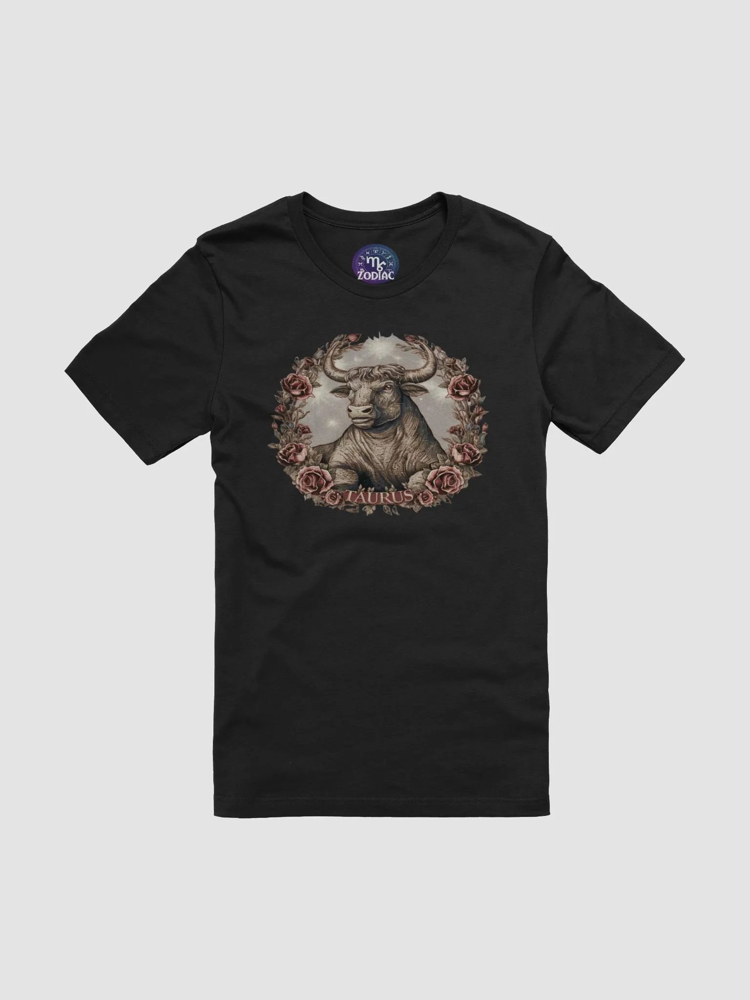 Supersoft Taurus Zodiac Unisex T-Shirt with Floral Bull Design product image (3)