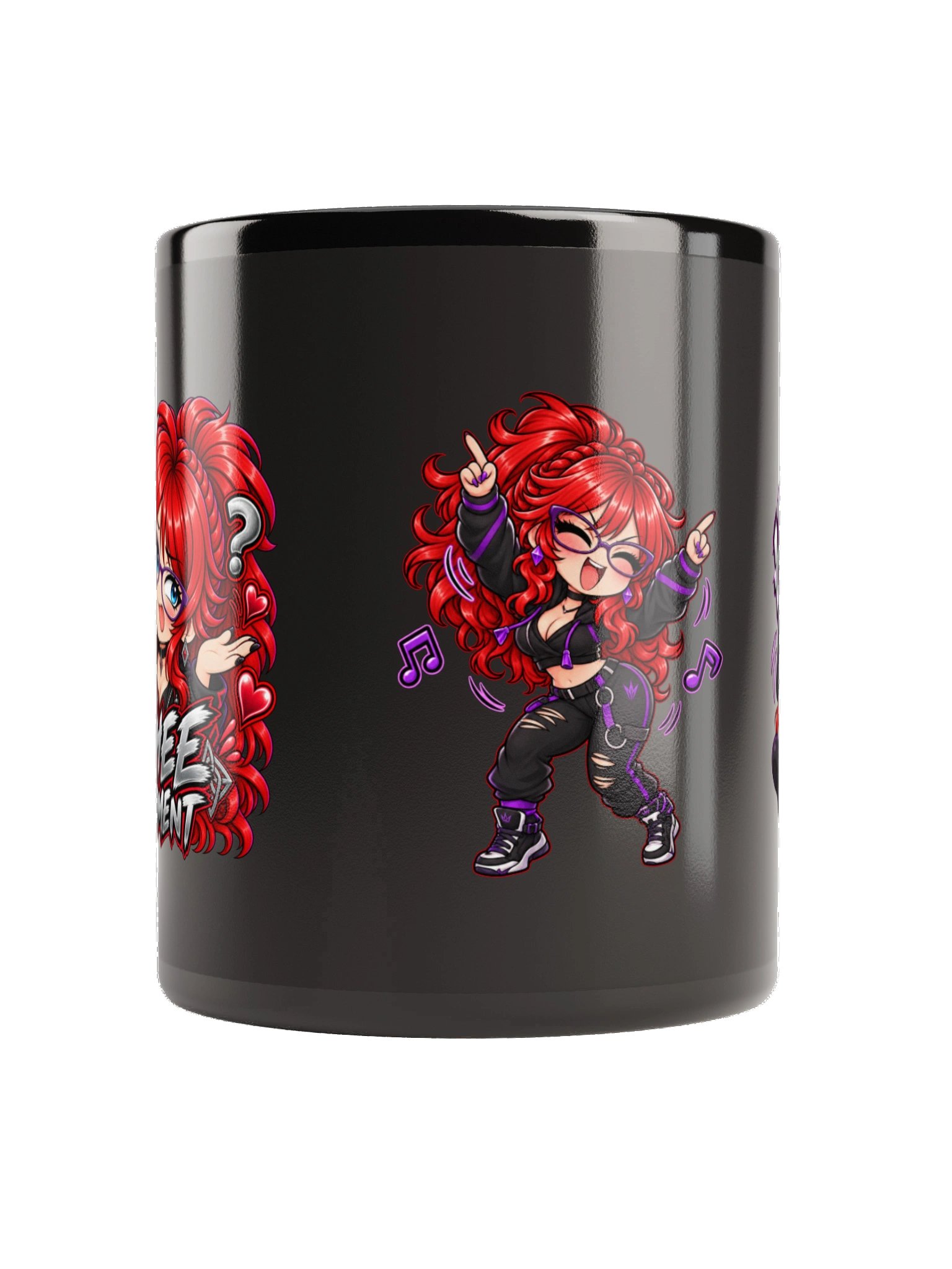 MsPhee Chibi Trio Black Glossy Mug product image (3)