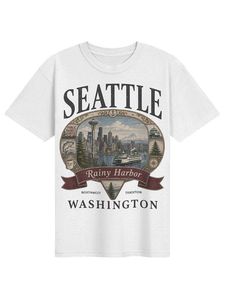 Vintage Seattle Shirt, Washington Graphic Tee, Comfort Colors 1717 PNW Travel Souvenir T-Shirt product image (27)