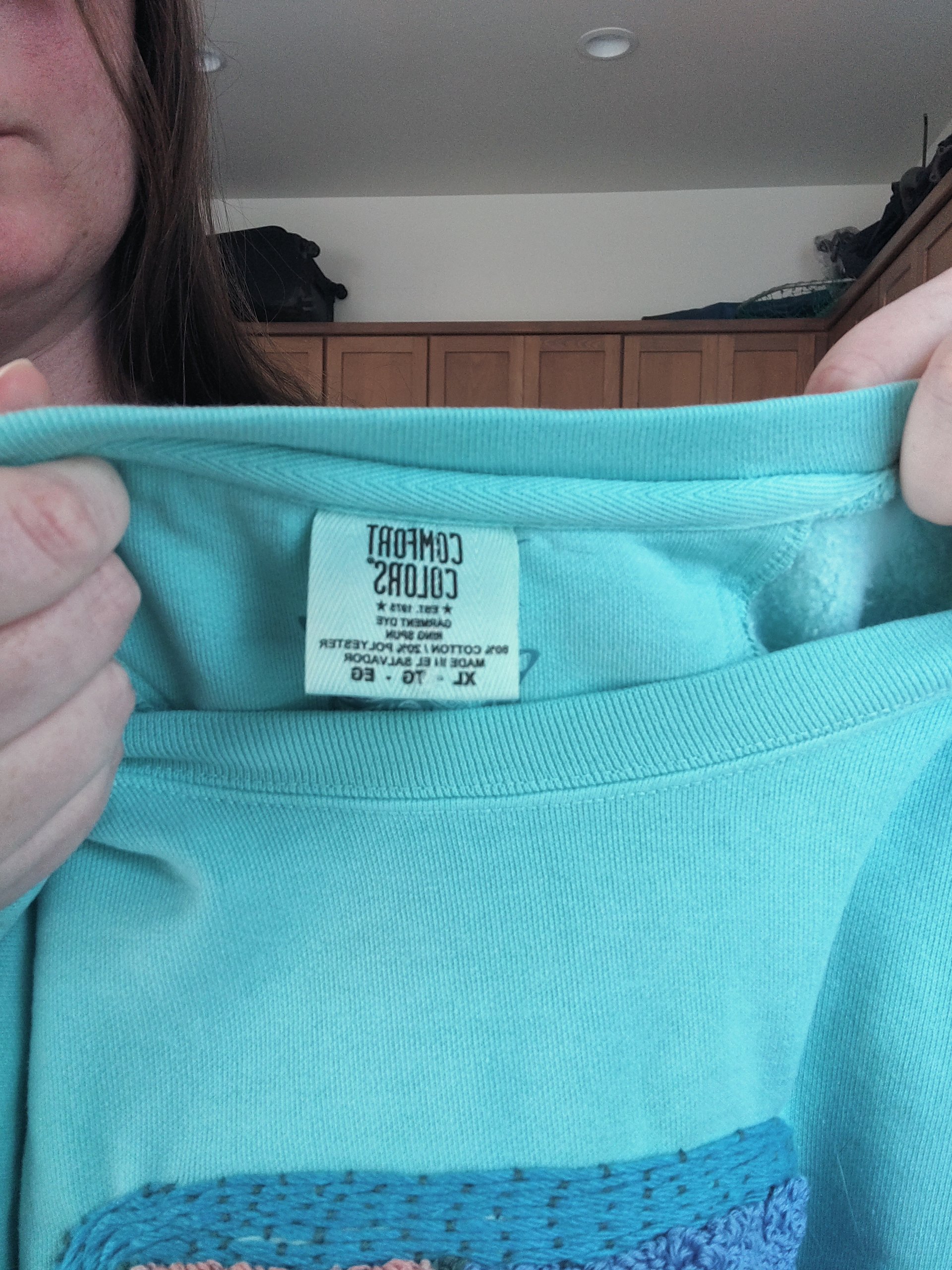 Turquoise Haired Beauty Hand Embroidered Crewneck Sweatshirt product image (4)