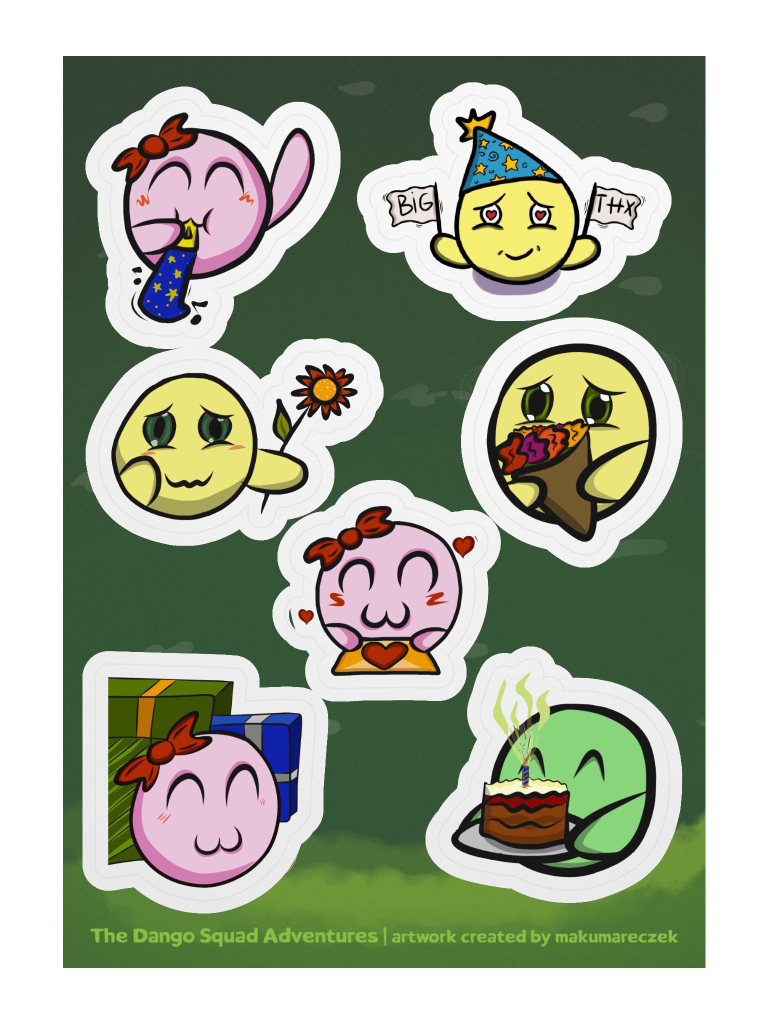 Dango with Love Set - Kiss Cut Sticker Sheet product image (1)