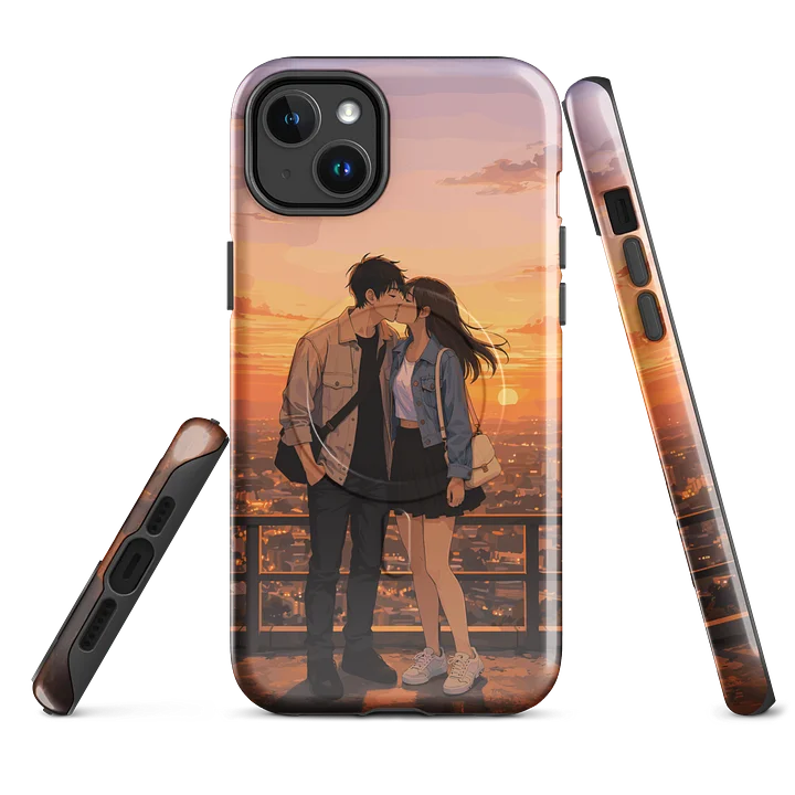Anime couple sunset kiss on the city iPhone® Tough Case product image (2)