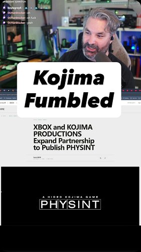 Sony has fumbled Kojima. I don’t see what the vision is but congrats to Xbox for getting the catch of a lifetime. 

#streamin...
