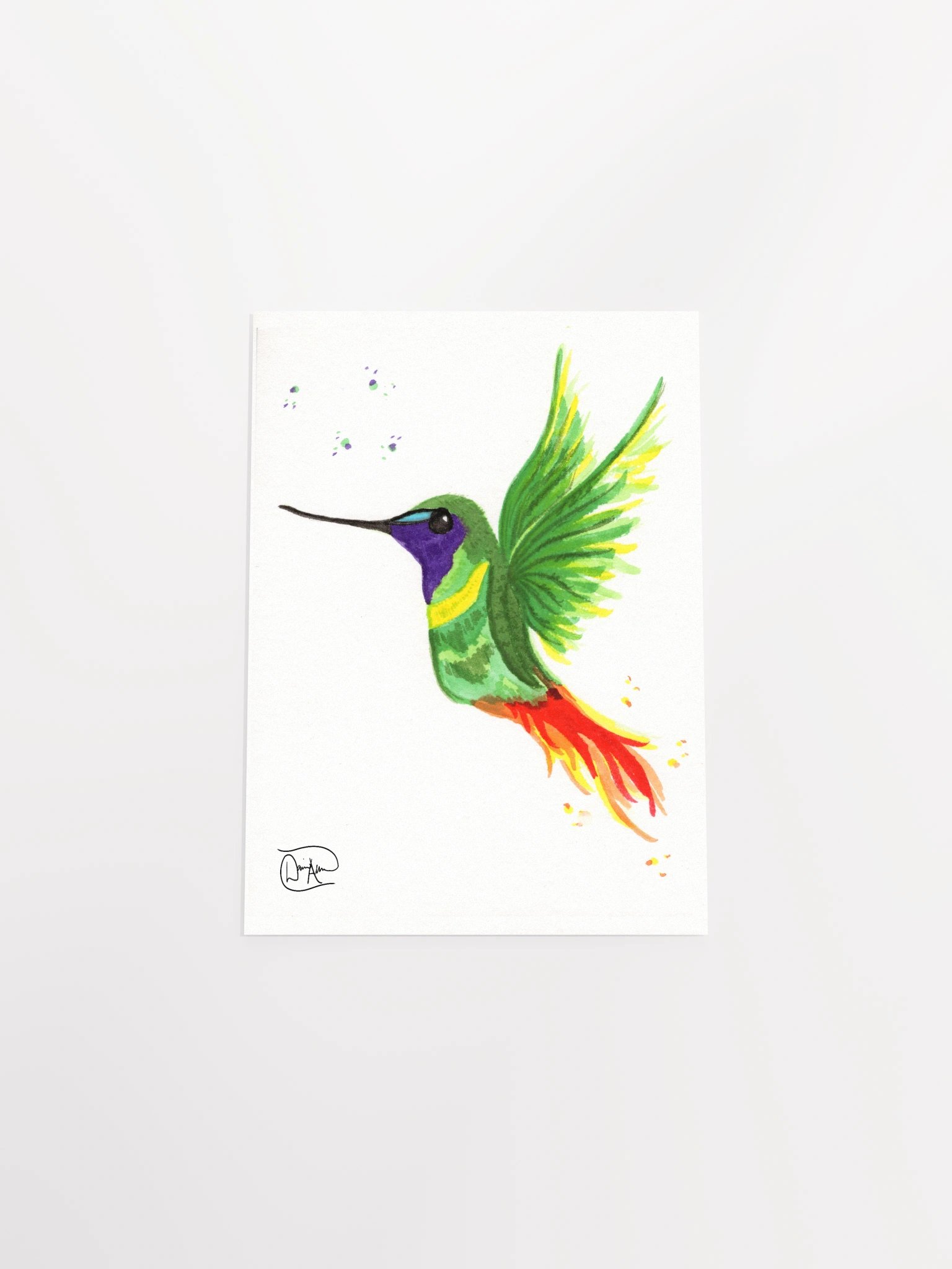 Hummingbird Watercolour Print product image (4)