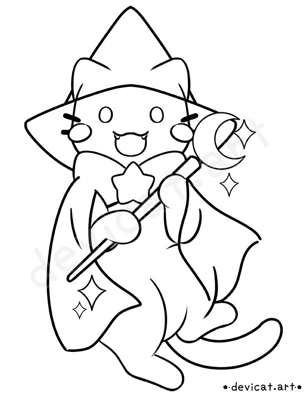 CandiCat Void Cat Mage 2026 Coloring Page product image (1)
