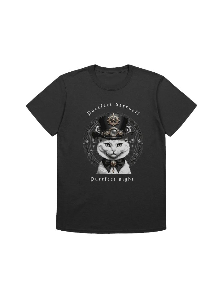 Goth Steampunk Cat T-Shirt Purrfect Darkness Purrfect Night product image (1)