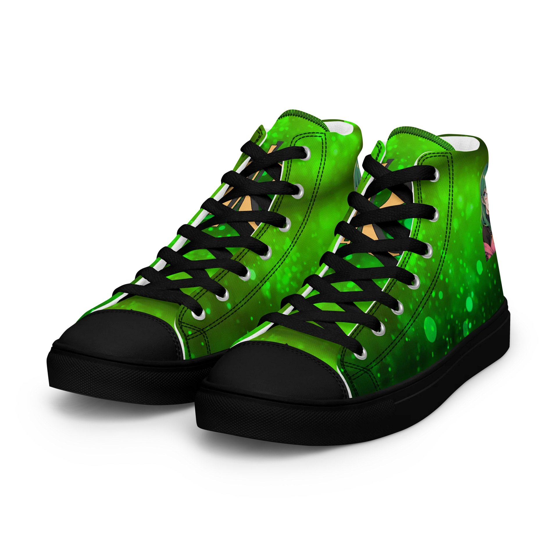 (Green WAIFU) K Women's High Top Canvas Shoes product image (6)