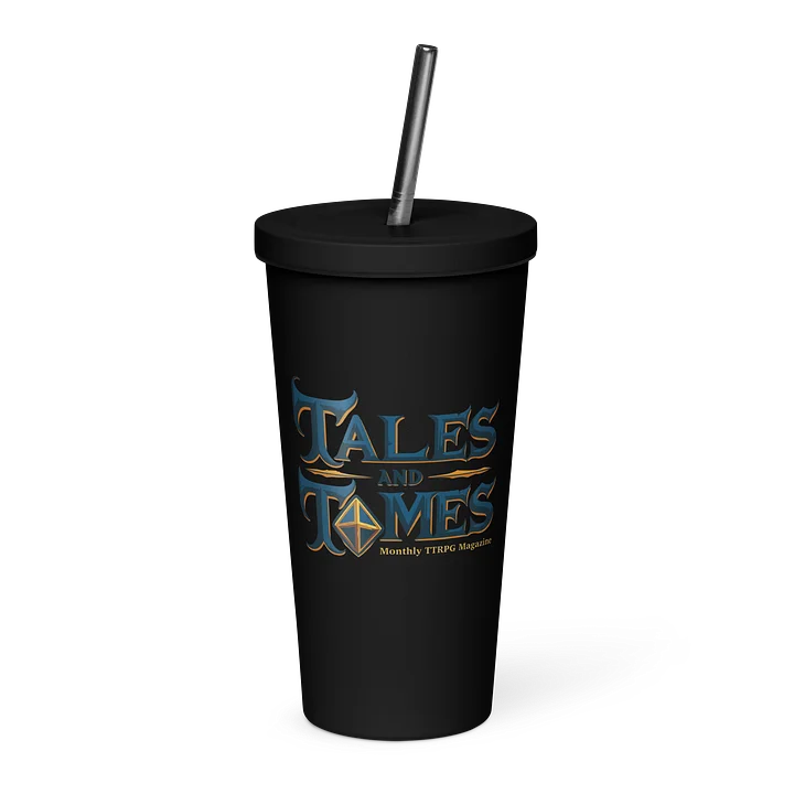Tales & Tomes Insulated Tumbler - Stainless Steel with Straw product image (1)