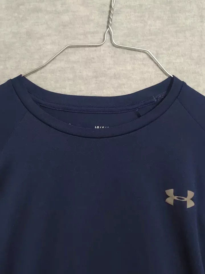 Under Armour Men Activewear Top Large Navy Logo Short Sleeve Crew Neck Tech Tee product image (2)