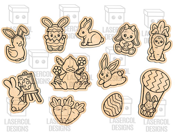 Easter Bunny Paint Kit DIY Cut Outs Set 2 - Laser Cut Files product image (2)