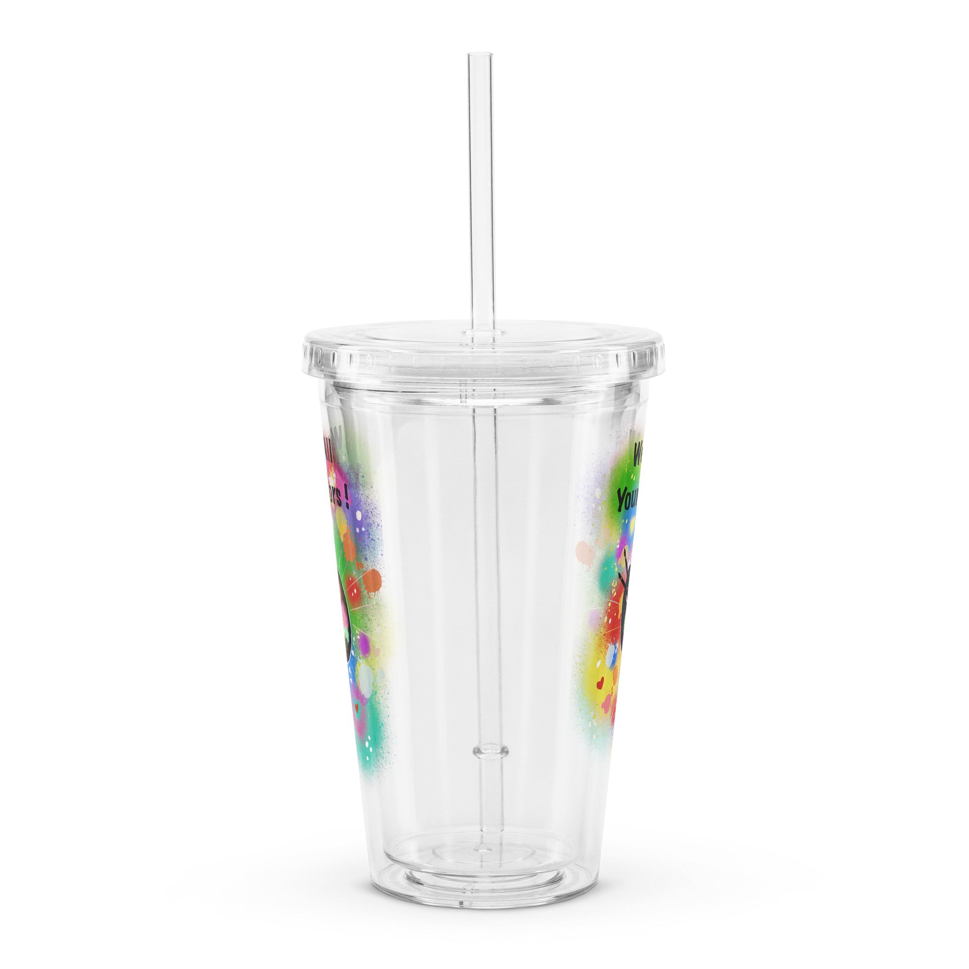 Clear 16 oz Tumbler 'Arty Colors' product image (4)