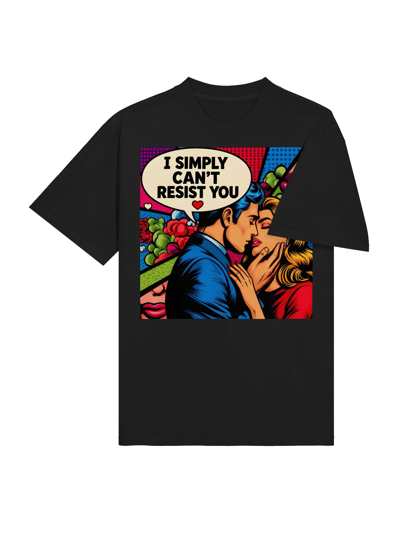 I Simply Can't Resist You | Oversized Pop Art T-Shirt | Retro Comic Couples Tee product image (5)