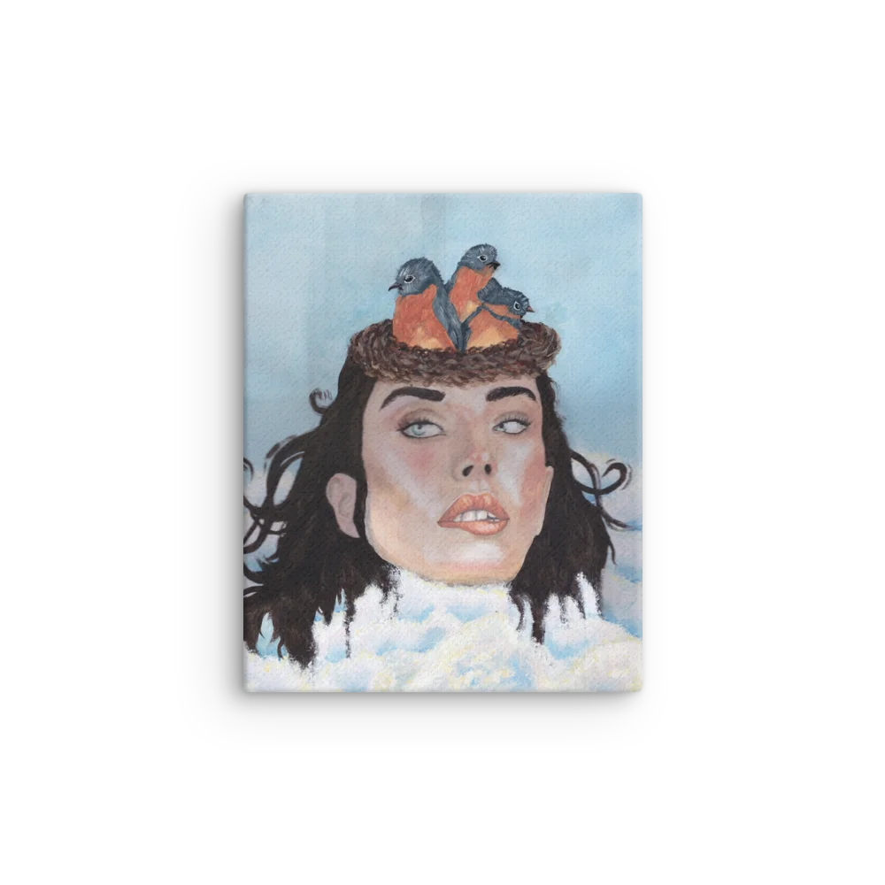 Head In Clouds - Handmade Piece Sleek Slim Canvas Art product image (1)