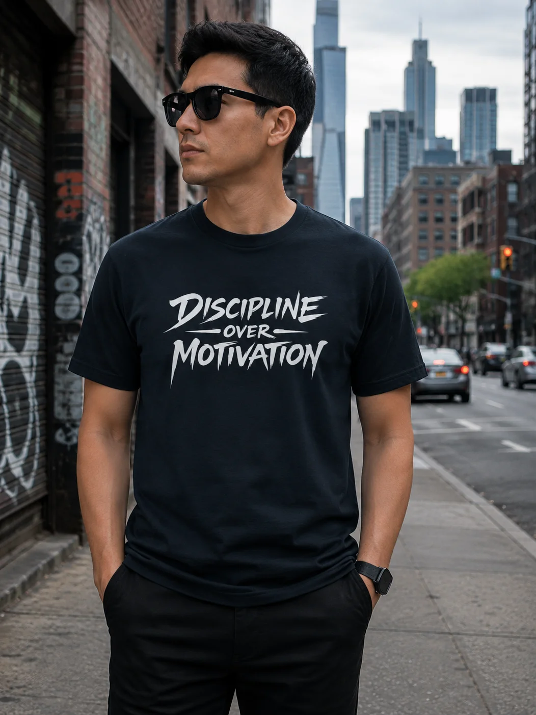 Leopard Mentality™ Discipline Over Motivation Graphic Streetwear T-Shirt product image (1)