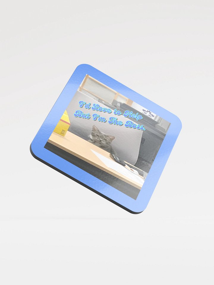 Boss Cat Glossed Cork Coaster product image (1)