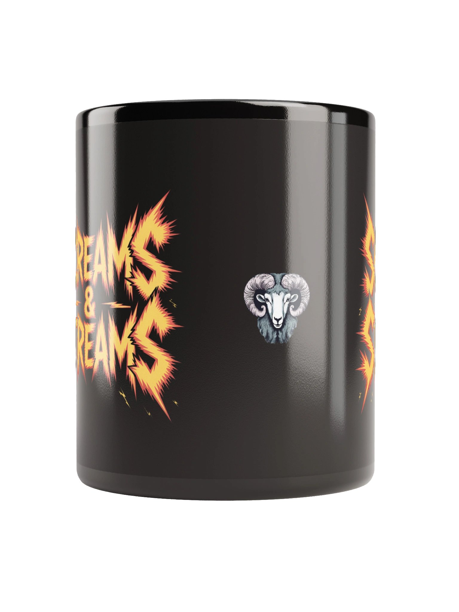 Flaming Screams & Streams Black Glossy Mug product image (5)