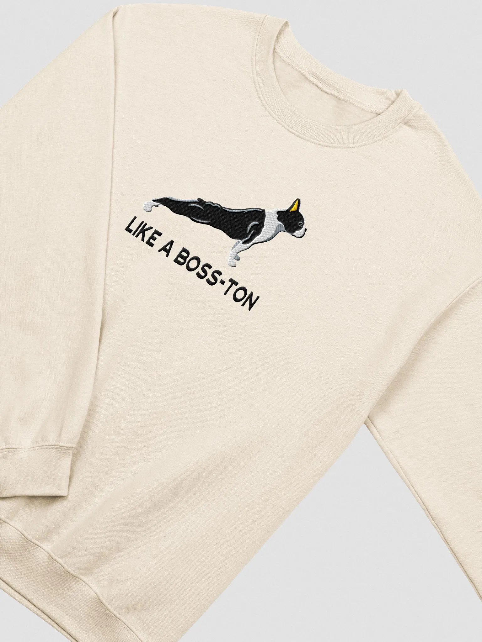 Like a Boss-ton Sweatshirt (Embroidered) of a Boston Terrier product image (5)