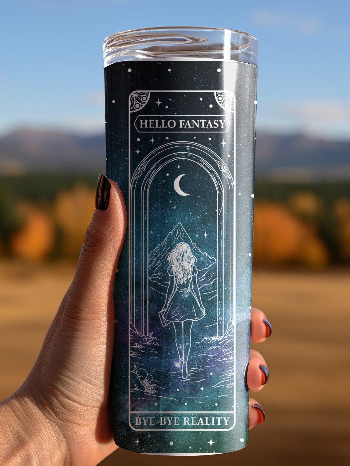 Romantasy Fantasy Reader, Bookish Merch, Vintage Tarot, 20oz Skinny Tumbler PNG, Seamless Full Wrap Sublimation Design, Digital Download product image (4)
