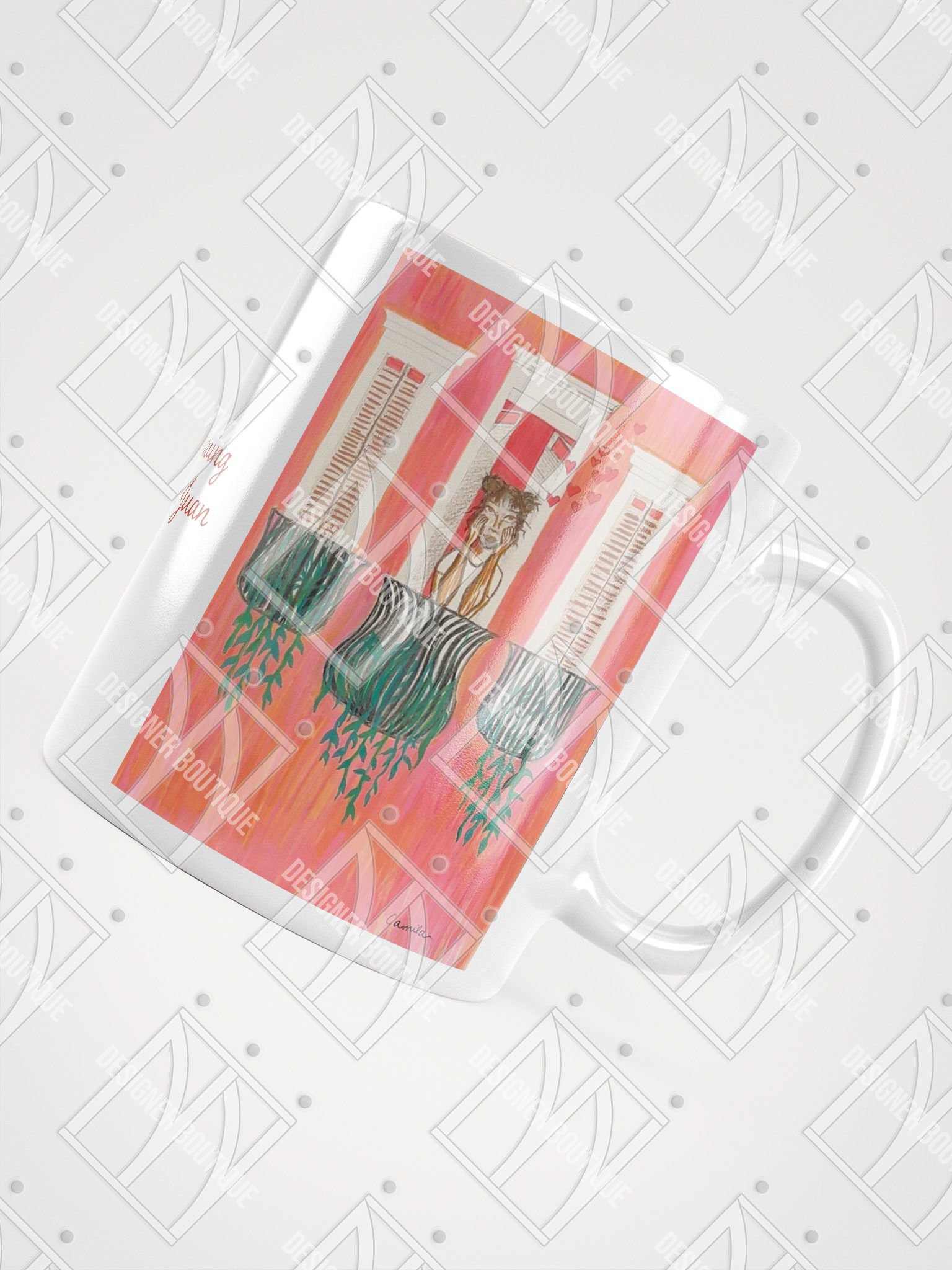 NN Designer Boutique x Camila Arraiza: Mug(Brunette) – Love is Brewing in Old San Juan product image (3)