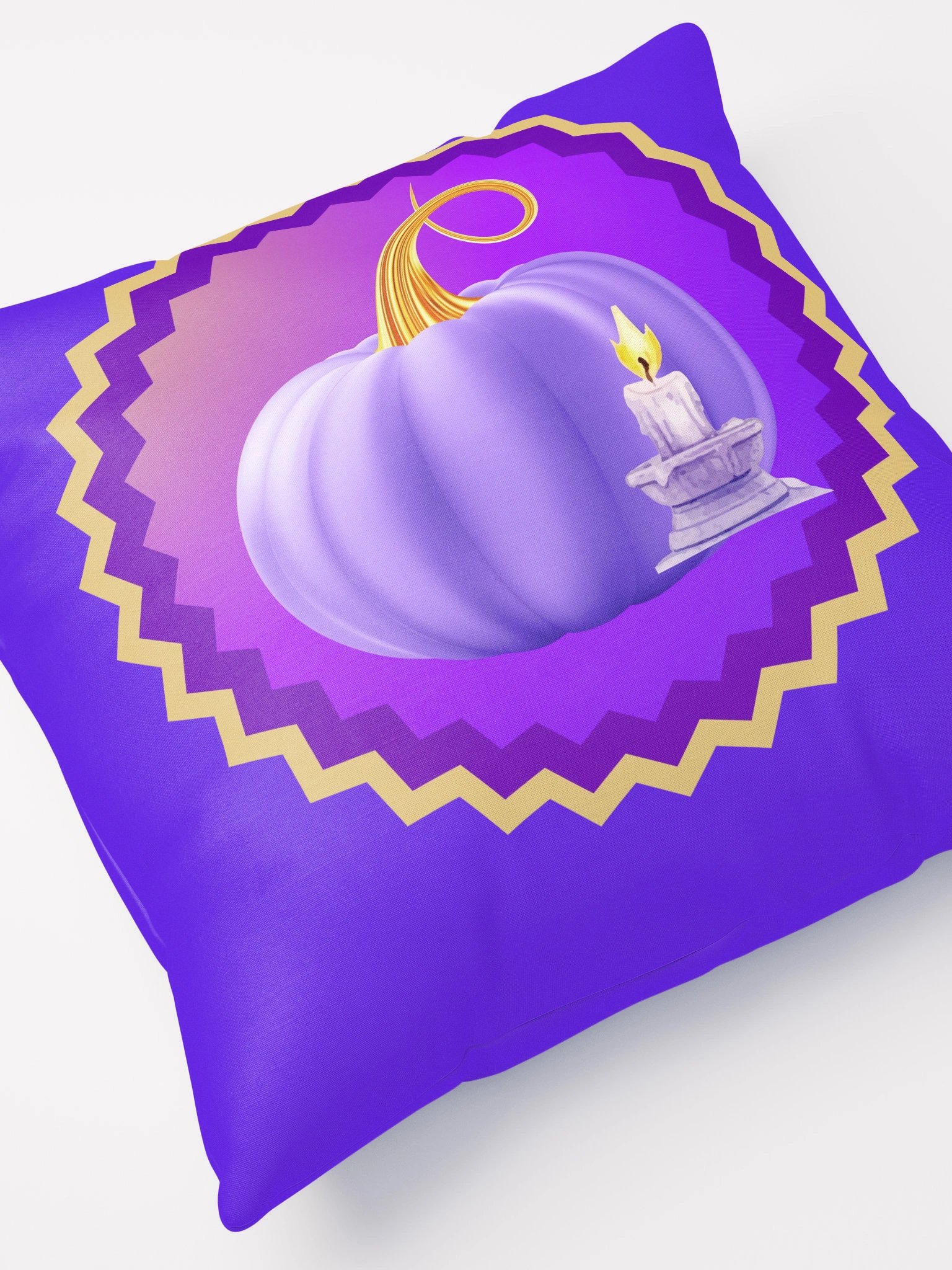 Whimsical Purple Pumpkin in Candlelight All-Over Print Pillow product image (2)