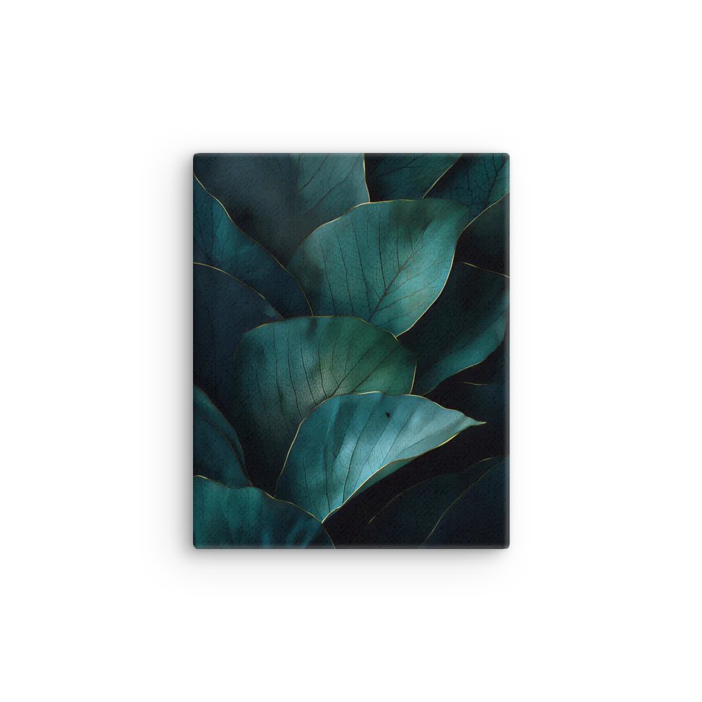 Midnight Botanical Harmony – Abstract Teal Leaf Art product image (12)