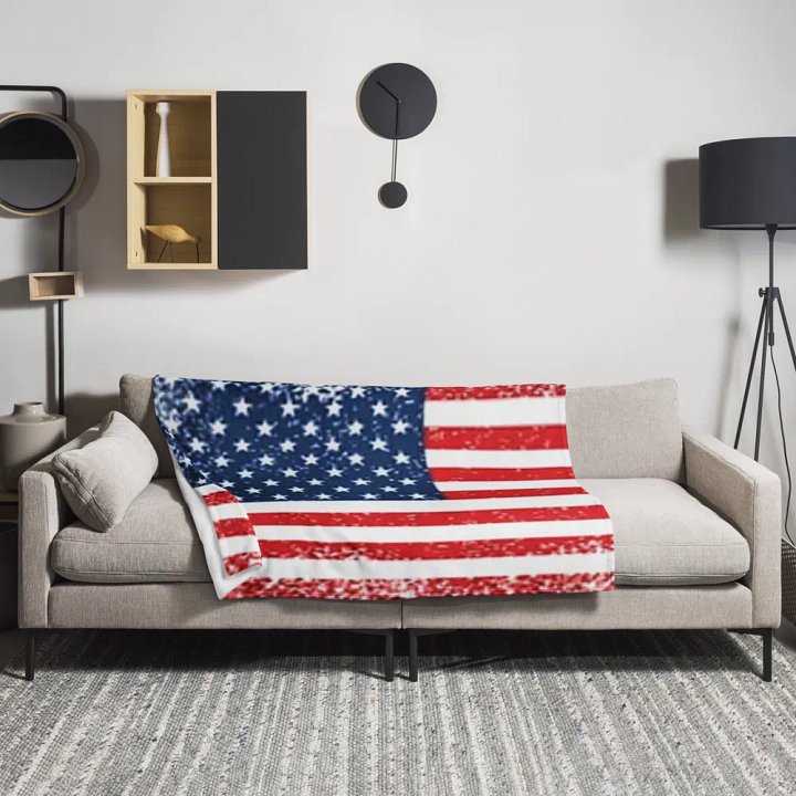 "U.S." Stars & Stripes Throw Blanket product image (1)