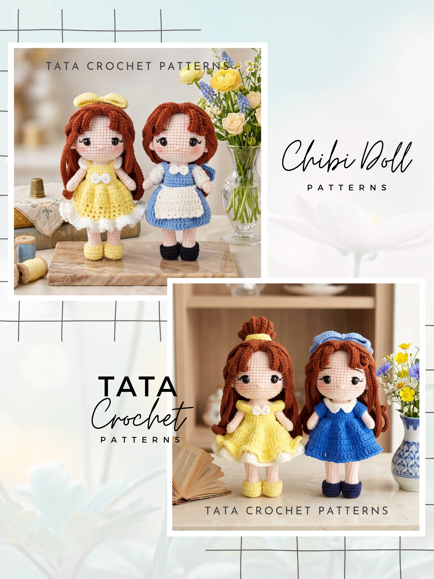 Chibi Doll Amigurumi Crochet Pattern - Bundle 3 | Digital Download PDF product image (1)