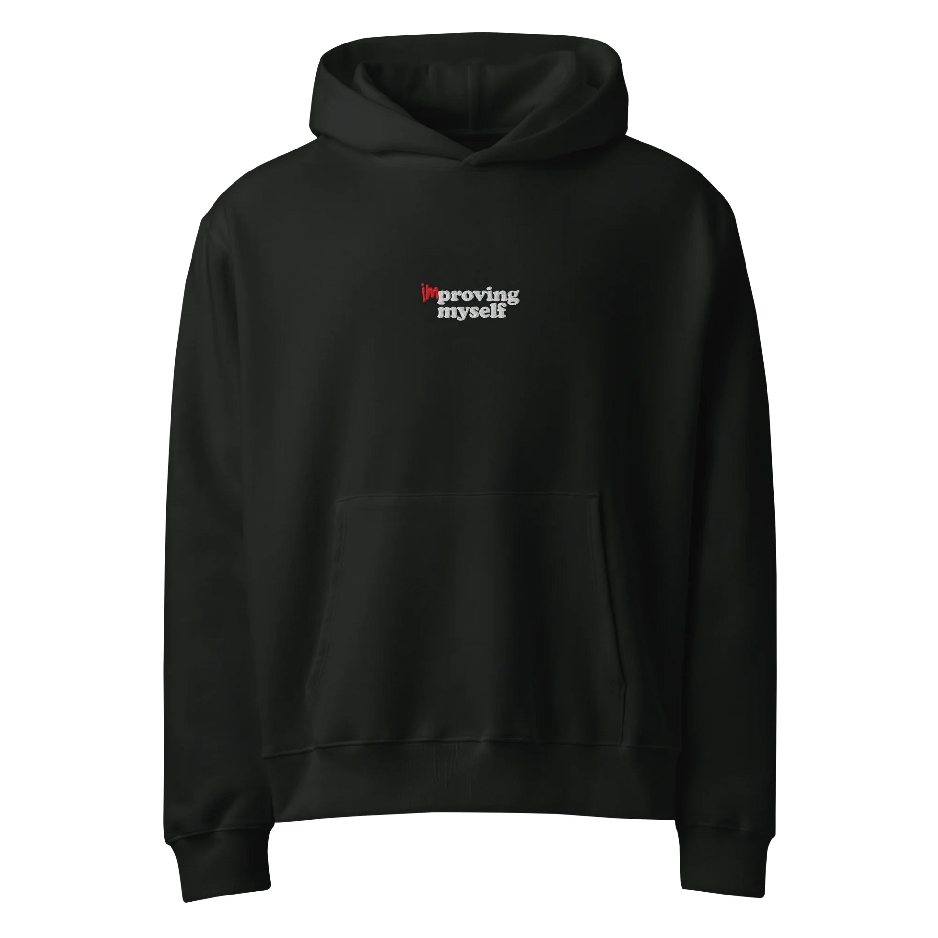 IMproving Myself Embroidered Hoodie (Black) product image (1)