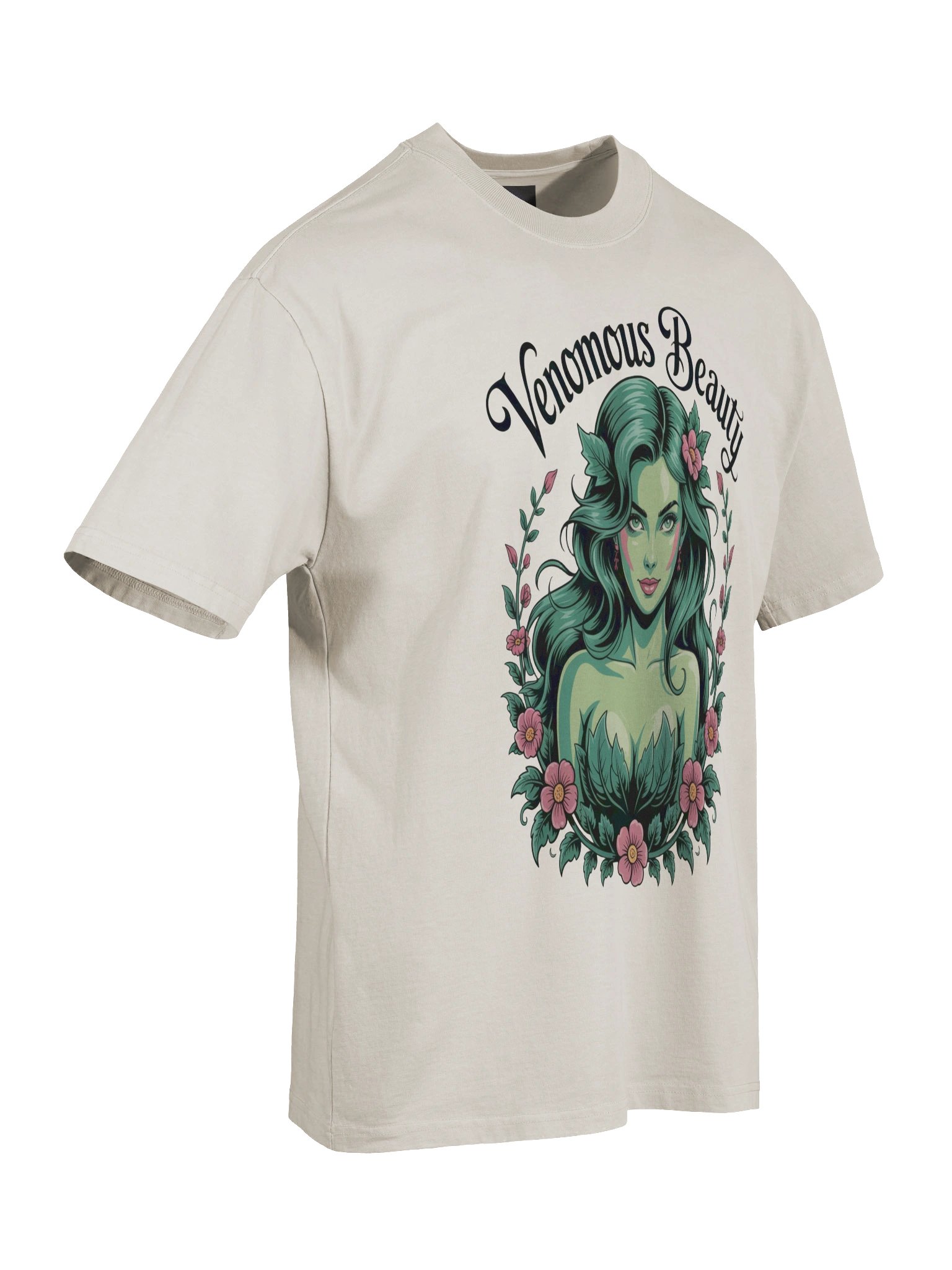 Venomous Beauty: Poison Ivy Thorned Temptation Oversized Faded Unisex T-Shirt product image (8)
