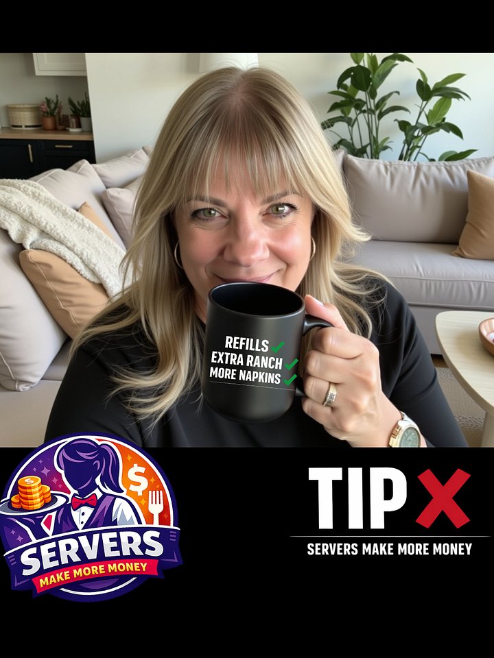 Napkins Yes, Tip No Black Mug | Funny Server Coffee Mug product image (1)