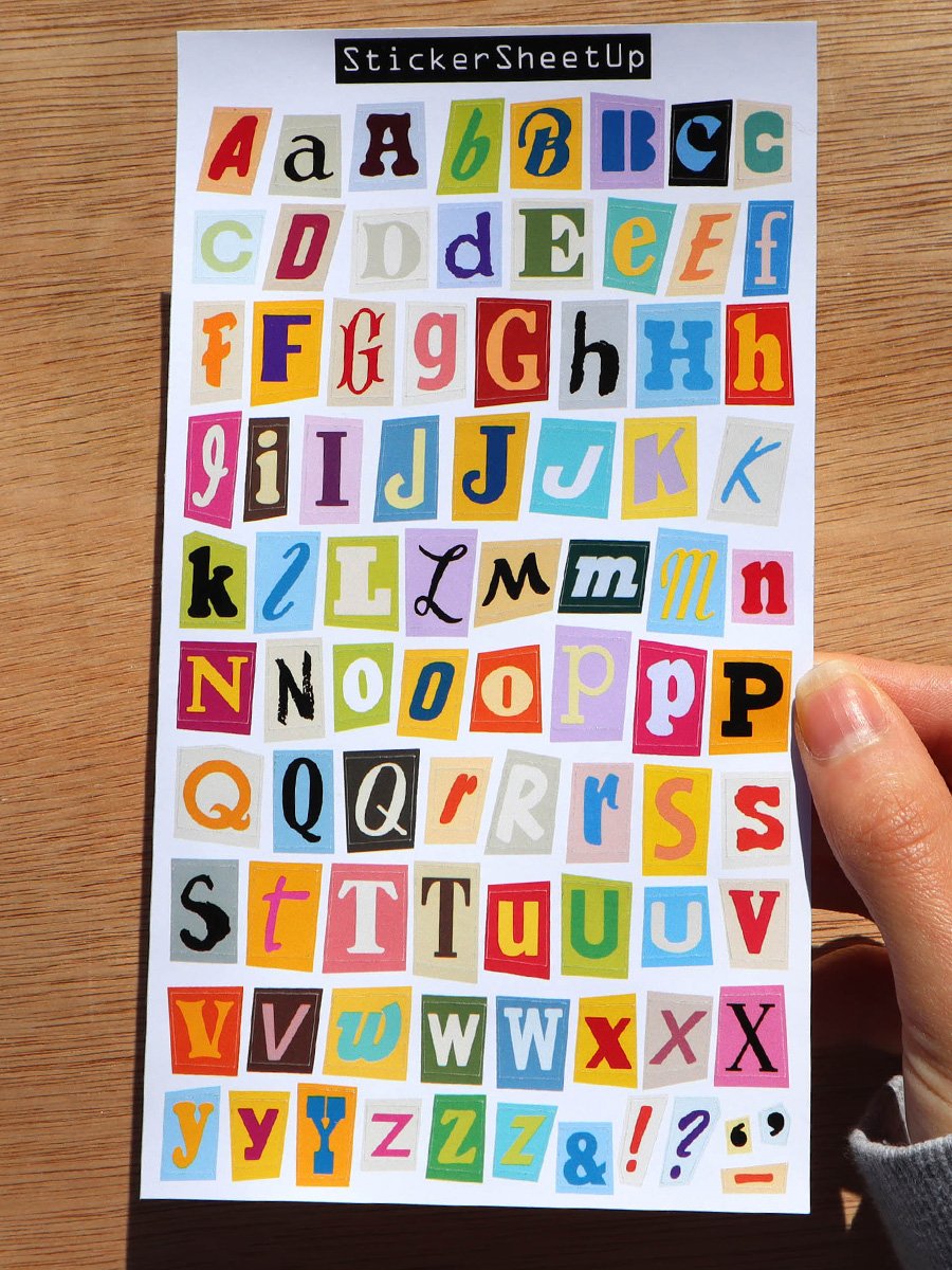 Ransom Note Alphabet Sticker Sheet 002 product image (3)