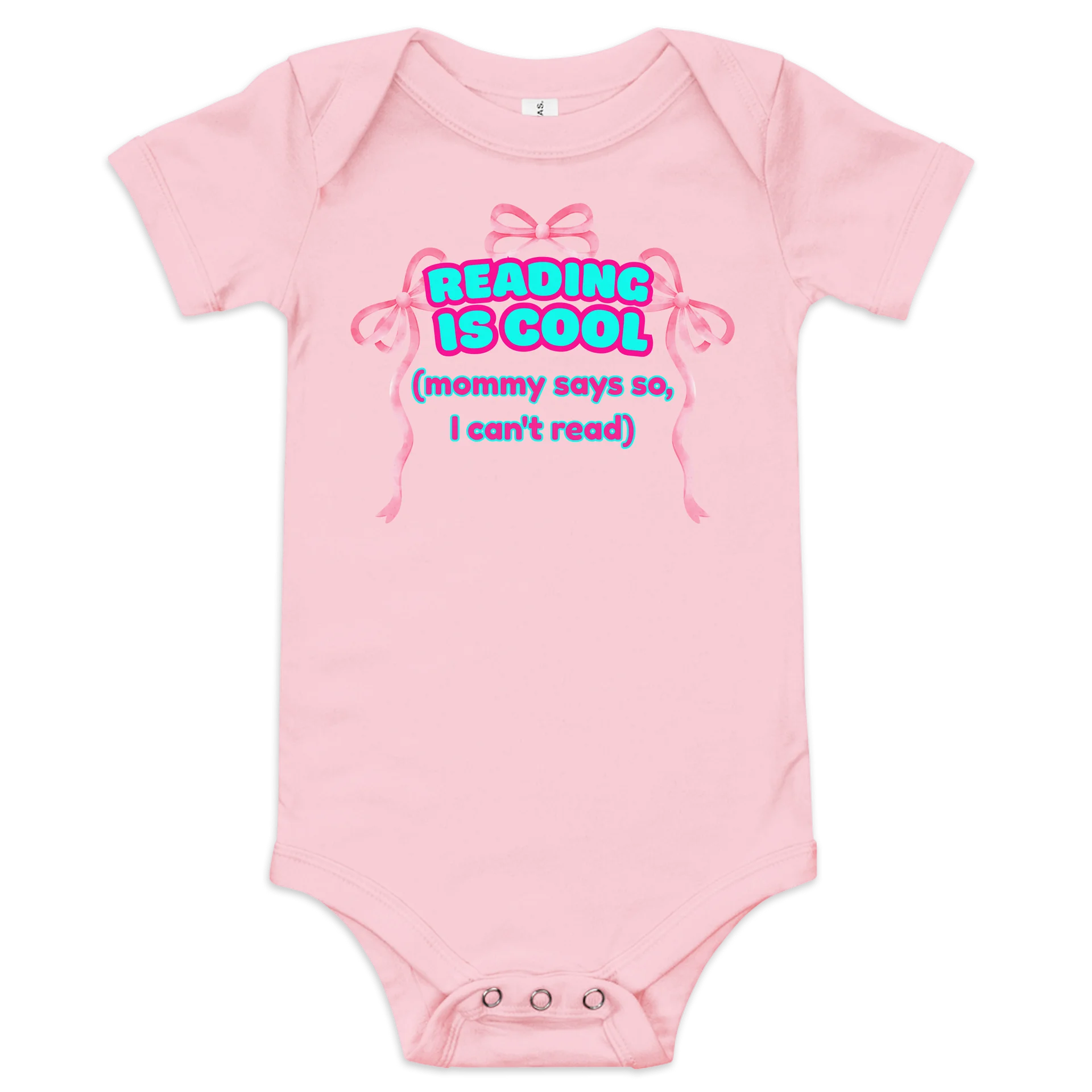 READING IS COOL (mommy says so, I can't read)🩷Super Soft🪽Onesie🩷 product image (2)