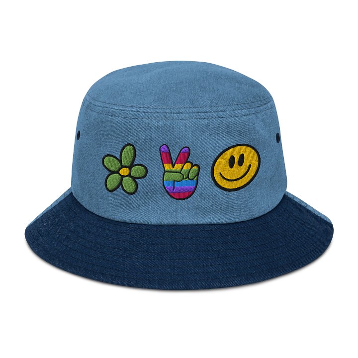 Flower Peace Denim Bucket Hat product image (1)