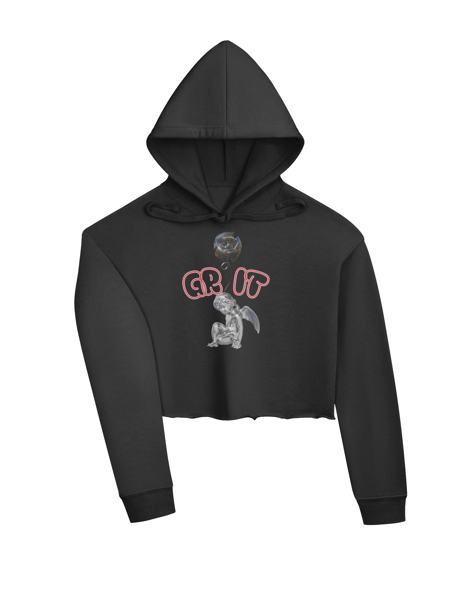 Metal Rose Graphic Crop Hoodie product image (7)