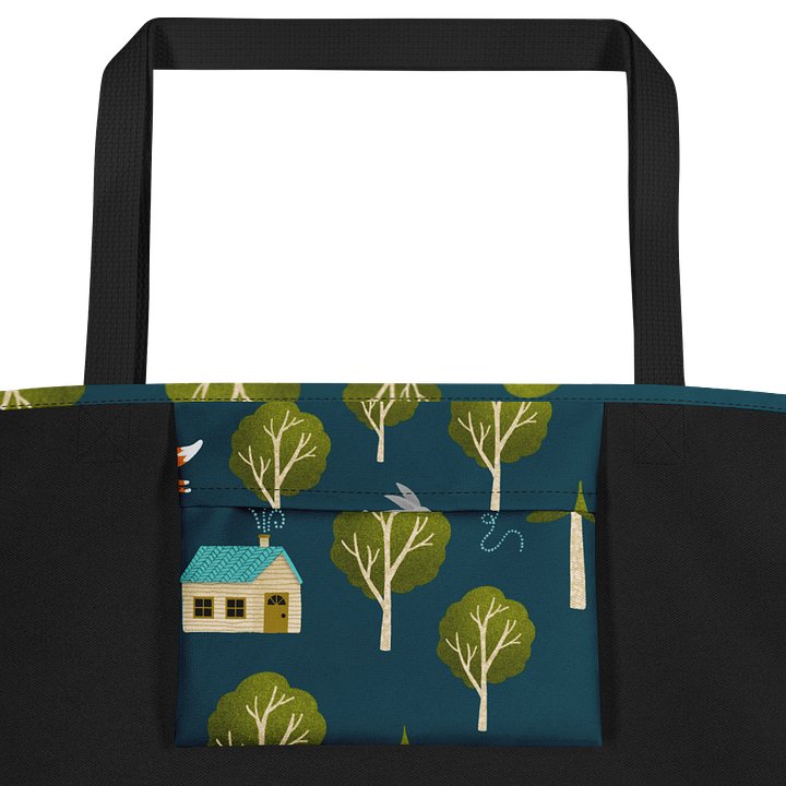 Cozy Cabin and Forest Animals Large Tote Bag product image (2)