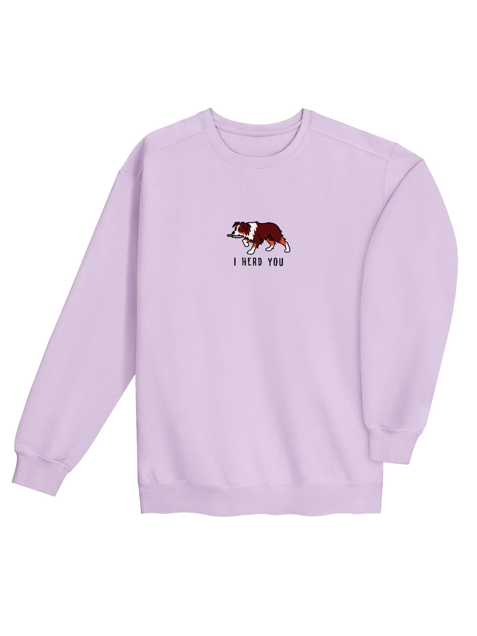 I Herd You Funny Chibi-Style Embroidered Premium Sweatshirt for Australian Shepherd(Red Tricolor) Owners product image (36)