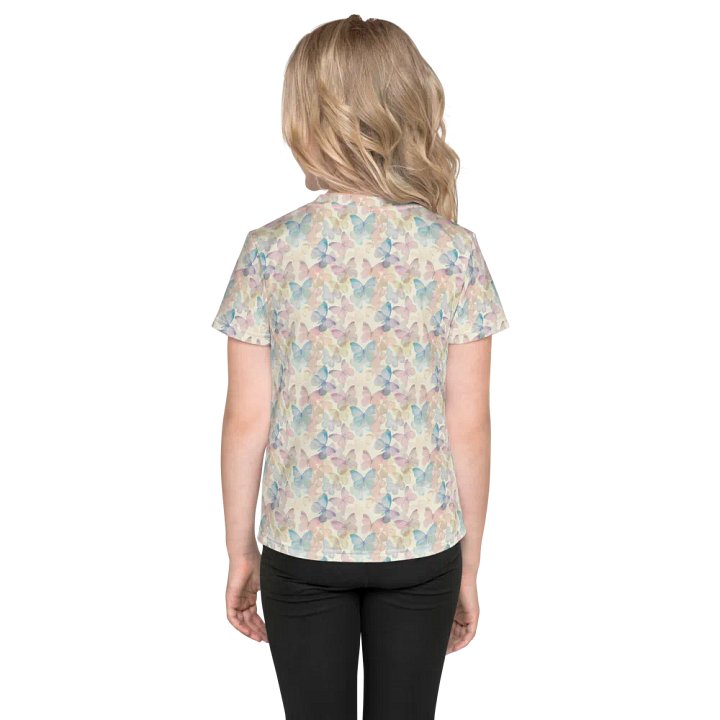 Sweet Butterflies Pattern Print Kids Crew Neck T-Shirt product image (2)