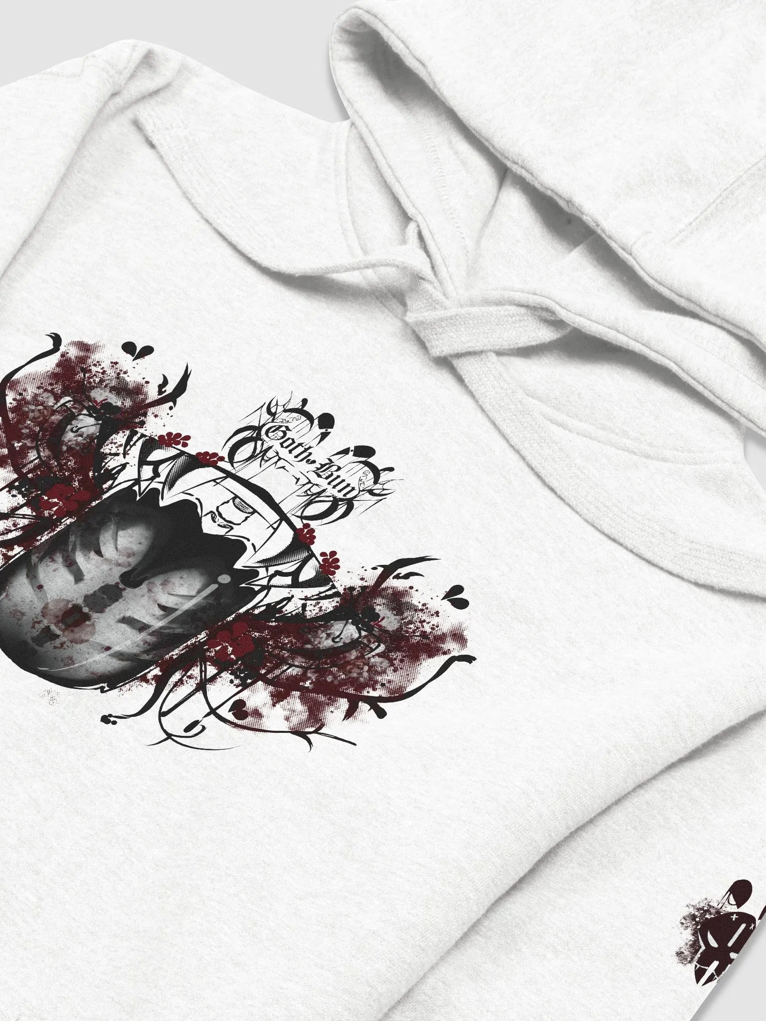 Goth bun B&W hoodie product image (3)