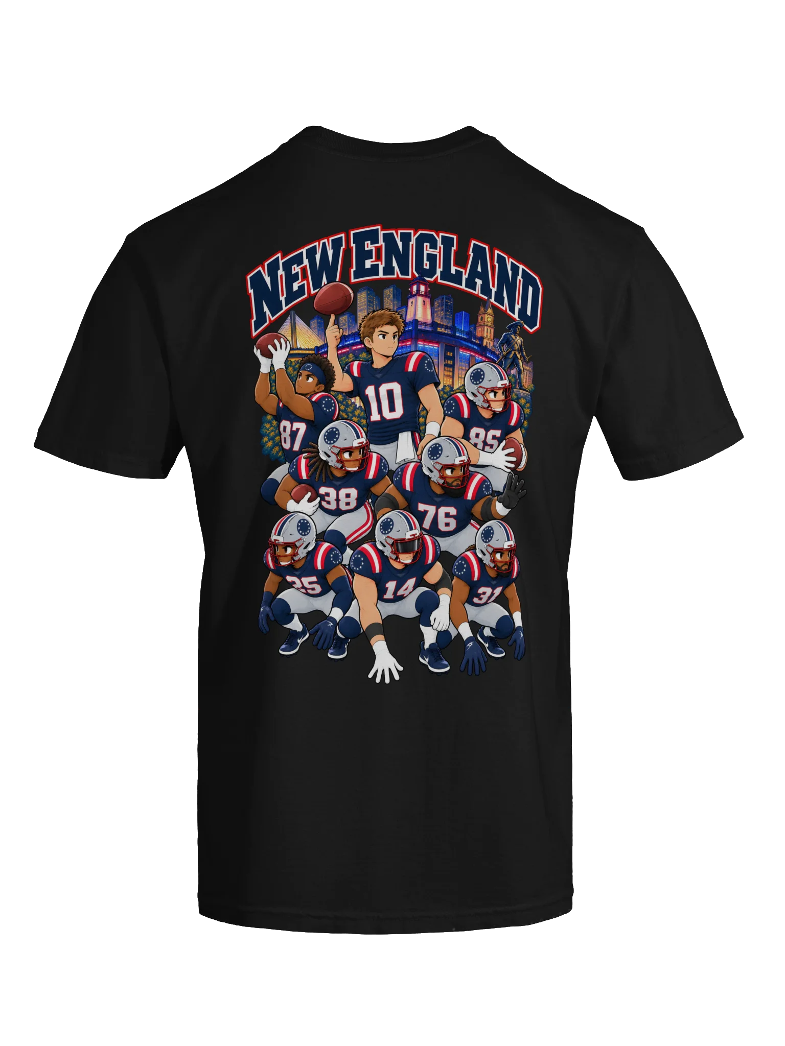 New England Football 2026 Animated Player Back Print T-Shirt product image (11)