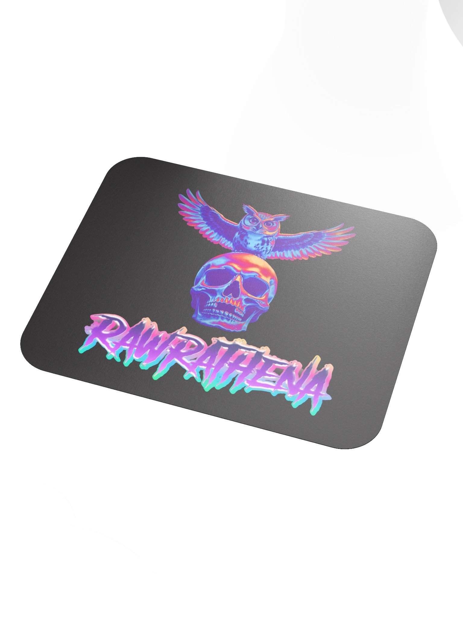 Neon Owl Skull Mouse Pad product image (3)