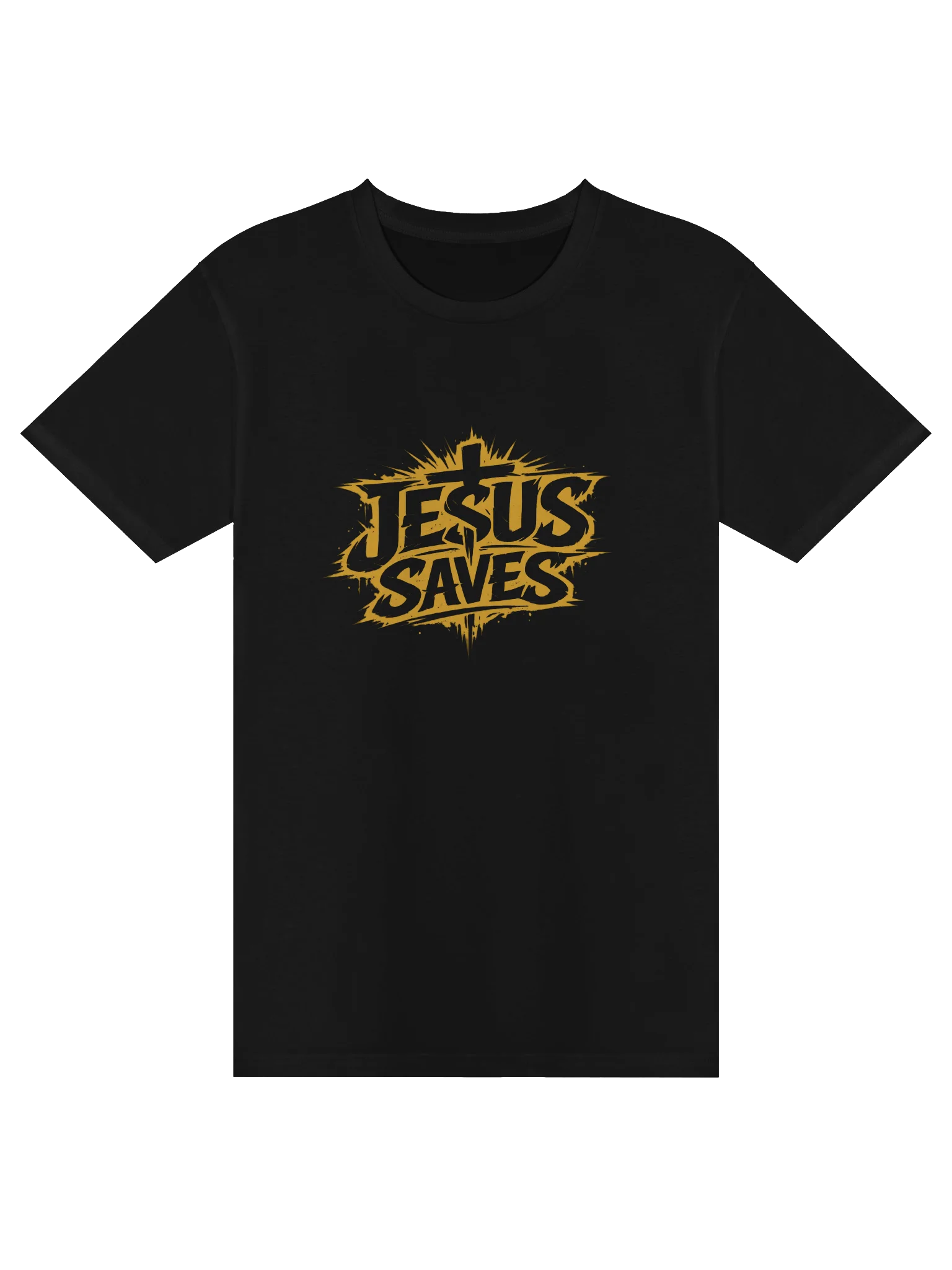 Jesus Saves T-shirt (yellow text) product image (3)