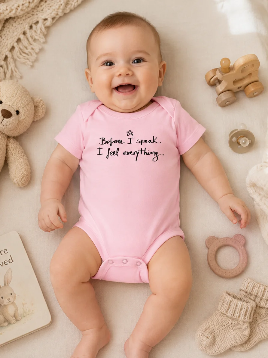 Sensitive Baby Bodysuit, Before I Speak I Feel Everything Onesie, Emotional Intelligence Baby Outfit, Mindful Parenting Gift product image (7)